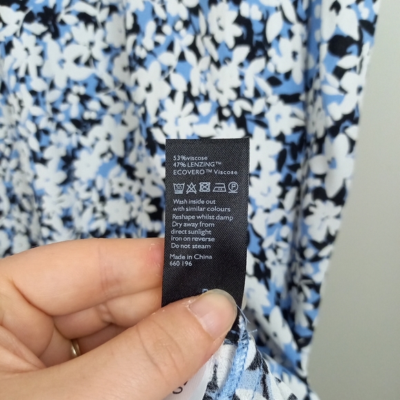 John Lewis Blue & White Floral Tea Dress UK 12 - Picture 13 of 13